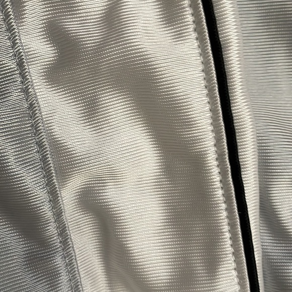 Mens size small silver Champion brand shorts with white strip and black piping. - Picture 9 of 9